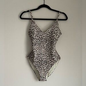 J.Crew Lana One-Piece Swimsuit Classic Sculpt NWT Natural (Cheetah) size 6